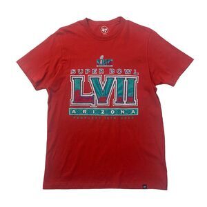 47 Brand Super Bowl LVII 57 Shirt Mens S Small Red NFL Football Chiefs vs Eagles